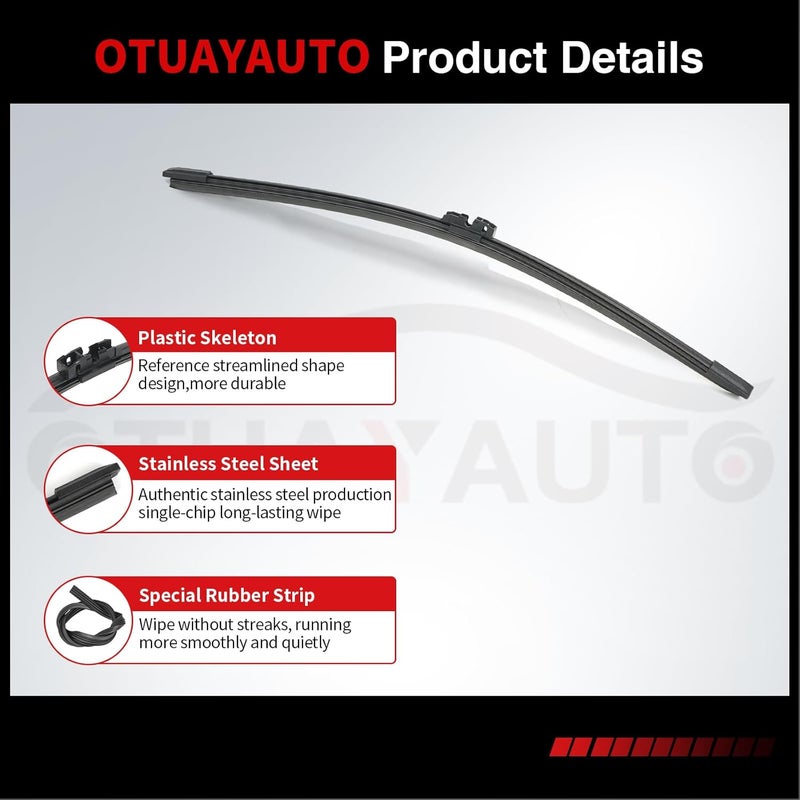 OTUAYAUTO 15" Rear Wiper Blade A380H Replacement for BMW X5 2007-2013, Ford Edge 15-23, Volvo XC60 10-11 XC90 07-11 Back Windshield Wiper (15-G) - Image 2